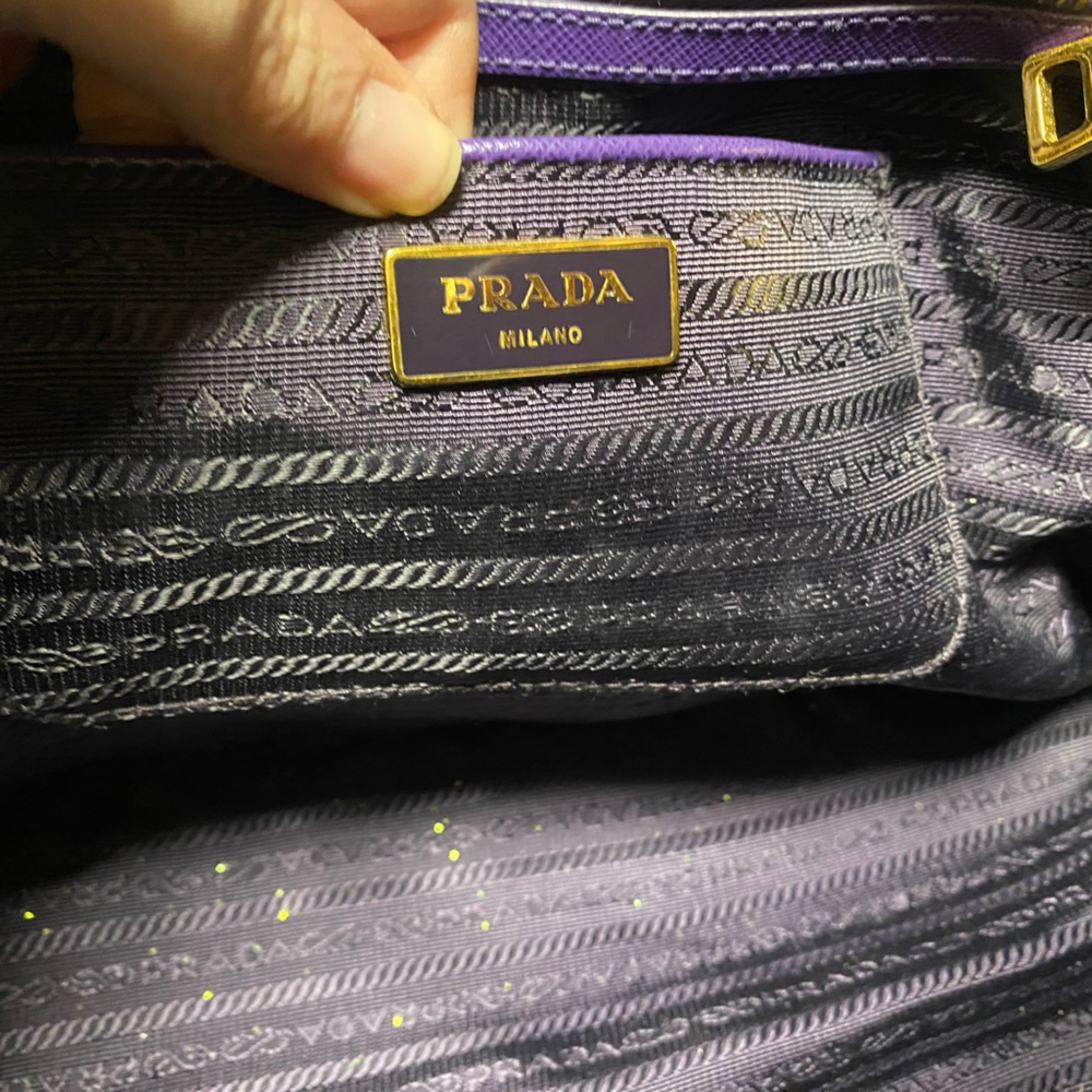 Prada Saffiano Lux Leather Purple Tote - Picture 7 of 12